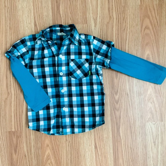 Me Too • Plaid Layered Button Down Shirt - Picture 1 of 5